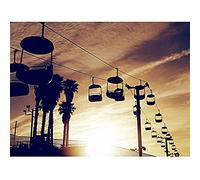 Artery8 McGuire Ski Lift Summer Sunset Silhouette Unframed Wall Art Print Poster Home Decor Premium