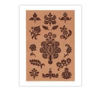 Artery8 Medieval Botanical Pattern Ga And Ma Audsley Wall Art Poster Print 12X16"