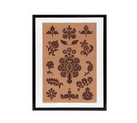 Artery8 Medieval Botanical Pattern GA & MA Audsley Framed Canvas Wall Art in Pink | Size: W18" x H24" Artery8 Pink W18" x H24"