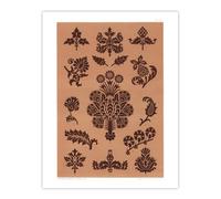 Artery8 Medieval Botanical Pattern GA & MA Audsley Wall Art Print in Pink | Size: W12" x H16" Artery8 Pink W12" x H16"