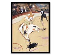 Artery8 Medrano Circus With a Piglet Vintage Framed Wall Art Print Lautrec in Beige | Size: A4 Artery8 Beige A4