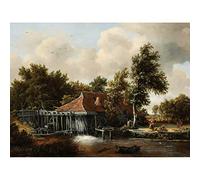 Artery8 Meindert Hobbema Watermill Landscape Unframed Wall Art Print Poster Home Decor Premium
