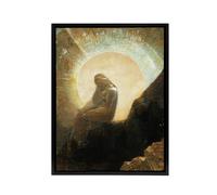Artery8 Melancholy Portrait of a Woman Redon Black Framed Canvas Wall Art in Brown | Size: W18" x H24" Artery8 Brown W18" x H24"
