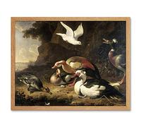 Artery8 Melchior Dhondecoeter Ducks Painting Art Print Framed Poster Wall Decor 12x16 inch