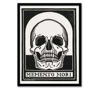 Artery8 Memento Mori Skull Black & White Framed Wall Art Print Julie de Graag | Size: W12" x H16" Artery8 Black W12" x H16"