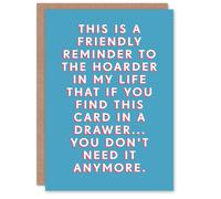 Artery8 Men's Birthday Card Hoarder Future Joke For Him Man Male Dad Brother Son Papa Grandad Funny Greeting Card in Blue Artery8 Blue