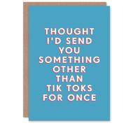 Artery8 Men's Birthday Card Something Other Than Social Media For Him Man Male Dad Brother Son Papa Grandad Funny Greeting Card in Blue Artery8 Blue