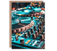 Artery8 DJ Decks Close Up Record Player Mixing Music Fan For Him Man Birthday Card