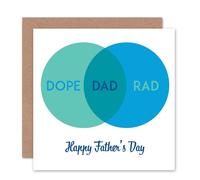 Artery8 Men's Dope Rad Dad Simple Fun Venn Diagram Father's Day Card Artery8 Multicolor
