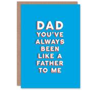 Artery8 Men's Father's Day Card Always Been Like Fatherly To Me Fun Funny Joke For Him Dad in Blue Artery8 Blue
