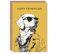 Artery8 Men's Father's Day Card Golden Retriever Dog Lover Cool Guy Pet Design For Dad Father Greeting Card in Yellow Artery8 Yellow