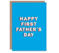 Artery8 Men's Father's Day Card Happy First Fathers Day Sincere Loving Thoughtful For Him Dad in Blue Artery8 Blue