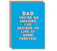 Artery8 Men's Father's Day Card So Amazing Live At Home Forever Fun Funny Joke For Him Dad in Blue Artery8 Blue