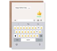 Artery8 Men's Funny Father's Day Card Dad Text Message Thumbs Up Blank Greeting Card in Grey Artery8 Grey
