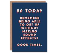 Artery8 Get Up Sound Effects 50 Year Old Funny 50th For Him Birthday Card