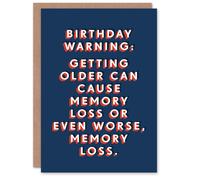 Artery8 Men's Getting Older Can Cause Memory Loss Funny Birthday Card in Dark Blue Artery8 Dark Blue