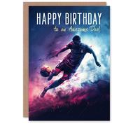 Artery8 Happy Birthday Card to an Awesome Dad Football Lover Sport Footy Striker Soccer Goal
