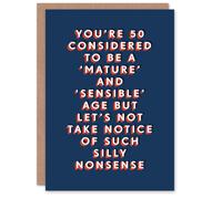 Artery8 Mature Nonsense 50 Year Old Milestone Fun 50th For Him Birthday Card
