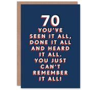 Artery8 Men's Seen All But Can't Remember 70 Year Old Funny 70th Birthday Card in Dark Blue Artery8 Dark Blue
