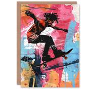 Artery8 Skater Skateboarder Urban Skateboarding Colourful For Him Man Birthday Card