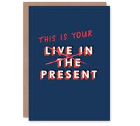 Artery8 Men's This Is Your Present Correction Funny Cheeky Birthday Card in Dark Blue Artery8 Dark Blue