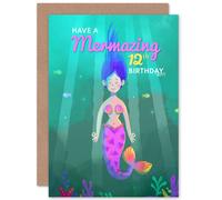 Artery8 Mermaid Pink Mermazing 12th Birthday Greetings Card in Green Artery8 Green