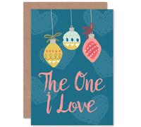 Artery8 Merry Christmas To The One I Love Greetings Card in Blue Artery8 Blue