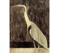 Artery8 Mesquita Heron Bird Animal Nature Drawing Extra Large XL Wall Art Poster Print