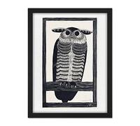Artery8 Mesquita Horned Owl Design Bird 1915 Artwork Framed Wall Art Print 18X24 Inch