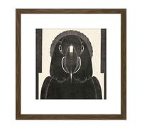 Artery8 Mesquita Macaw Parrot Bw Bird Design 8X8 Inch Square Wooden Framed Wall Art Print Picture with Mount in Brown Artery8 Brown