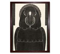 Artery8 Mesquita Macaw Parrot Bw Bird Design Art Print Framed Poster Wall Decor 12x16 inch