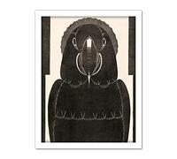 Artery8 Mesquita Macaw Parrot Bw Bird Design Artwork Framed Wall Art Print 18X24 Inch