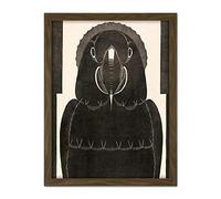 Artery8 Mesquita Macaw Parrot Bw Bird Design Artwork Framed Wall Art Print 18X24 Inch