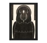 Artery8 Mesquita Macaw Parrot Bw Bird Design Artwork Framed Wall Art Print 18X24 Inch