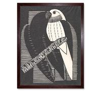 Artery8 Mesquita Parakeet Parrot Bw Bird Design Art Print Framed Poster Wall Decor 12x16 inch