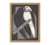 Artery8 Mesquita Parakeet Parrot Bw Bird Design Artwork Framed Wall Art Print 18X24 Inch