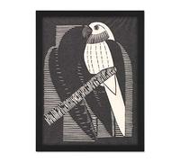 Artery8 Mesquita Parakeet Parrot Bw Bird Design Artwork Framed Wall Art Print 18X24 Inch
