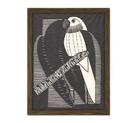 Artery8 Mesquita Parakeet Parrot Bw Bird Design Artwork Framed Wall Art Print 18X24 Inch