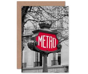 Artery8 Metro Travel Paris Custom Greeting Card Personalised Message Inside for Him or Her Man Woman Bon Voyage Travel Thank You