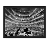 Artery8 Metropolitan Opera House New York Auditorium A4 Artwork Framed Wall Art Print in Black Artery8 Black