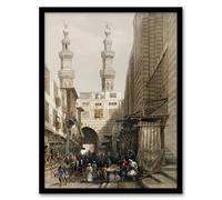 Artery8 Metwally Minarets and Grand Entrance Framed Wall Art Print 18X24 Artwork By D. Roberts : Architectural Cityscape Artwork Perfect For Hallway Or Lounge Celebrating Egyptian Heritage And Design