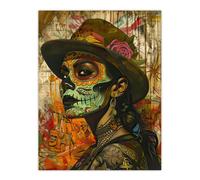 Artery8 Mexican Day of the Dead Portrait Street Art Tattoos Living Room Unframed Wall Art Print Poster Home Decor Premium