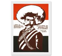 Artery8 Mexico Zapata Revolutionary Martyr Mexican A4 Artwork Framed Wall Art Print