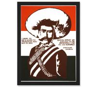 Artery8 Mexico Zapata Revolutionary Martyr Mexican A4 Artwork Framed Wall Art Print