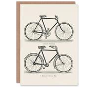 Artery8 Meyers Lexikon Art Card Vintage Bicycle Illustration in White Artery8 White