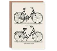 Artery8 Meyers Lexikon Art Card Vintage German Bicycle illustration in White Artery8 White