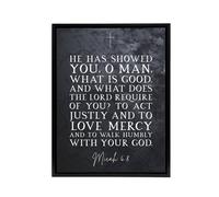 Artery8 Micah 6 8 Love Mercy Walk Humbly Bible Quote Framed Canvas Wall Art Print in Grey | Size: W24" x H32" Artery8 Grey W24" x H32"