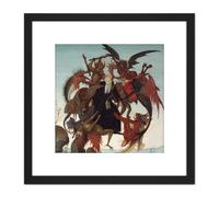 Artery8 Michelangelo Buonarroti The Torment Of Saint Anthony Cropped 8X8 Inch Square Wooden Framed Wall Art Print Picture with Mount in Black Artery8 Black