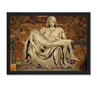 Artery8 Michelangelo Pieta 1499 Painting A4 Artwork Framed Wall Art Print