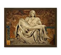Artery8 Michelangelo Pieta 1499 Painting A4 Artwork Framed Wall Art Print